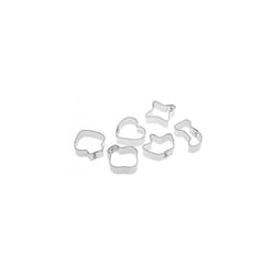 Set 6 taglia biscotti formine forme assortite in acciaio - Pedrini
