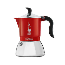 Bialetti 0007144 caffettiera manuale Moka 0,18 L Nero, Metallico, Rosso