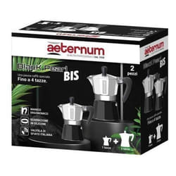 Aeternum - Caffettiera Black Pearl Moka Per Espresso Caffettiera Black Pearl Duo 1 e 3 Tazze