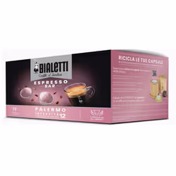 Bialetti Palermo, Capsule caffè, Espresso, 7 g, Multicolore, 10% arabica 90% robusta, 72 pz