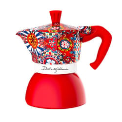 Bialetti Moka Induction Dolce&Gabbana 0,19 L Blu, Rosso, Bianco