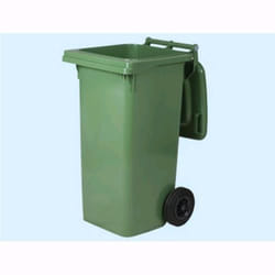 Bidone Pattumiera In Plastica Quadro Con Ruote Colore Verde 240 Lt.