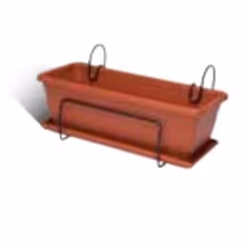 ICS SpA Balconetta Metaliris 50cm, Fioriera, Montabile a parete, Plastica, Marrone, Esterno, Monocromatico