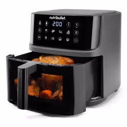 NutriBullet CrispLite Vision Singolo 8 L Indipendente 2000 W Friggitrice ad aria calda Nero