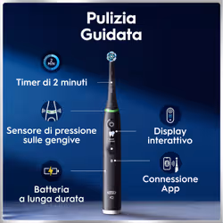 Oral-B iO6 Spazzolino Elettrico Nero-Rosa, 3 Testine, Custodia Premium, 2 Spazzolini - Vista aggiuntiva 7