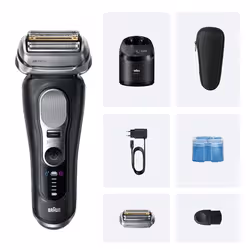 Braun Series 9 Pro+ 9660CCPS Rasoio Trimmer Nero, Argento - Vista aggiuntiva 2