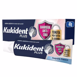 Kukident Plus Doppia Protezione Crema Adesiva per Dentiera 40gr