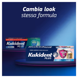 Kukident Plus Doppia Protezione Crema Adesiva per Dentiera 40gr