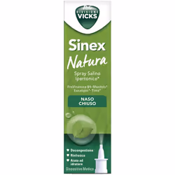 Vicks Sinex Natura è uno spray nasale indicato per la sua funzione decongestionante, idratante e rinfrescante
