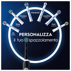 Oral-B Spazzolino Elettrico Ricaricabile Series 1 Nero con 2 Testine di Ricambio, 1 Spazzolino - Vista aggiuntiva 5