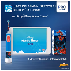 Oral-B Spazzolino Elettrico Ricaricabile Pro Kids con personaggi Marvel Spider-Man, 2 Testine, da 3 Anni In Su. 1 Spazzolino - Vista aggiuntiva 4
