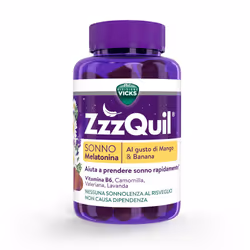 ZzzQuil Natura Melatonina Integratore per Dormire Gusto Mango e Banana 60 pz Caramelle