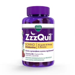 ZzzQuil Natura Melatonina Integratore per Dormire Gusto Mango e Banana 60 pz Caramelle
