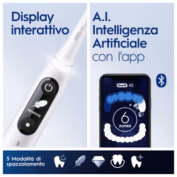 Oral-B iO6 & OxyJet Adulto Spazzolino rotante-oscillante Bianco - Vista aggiuntiva 7