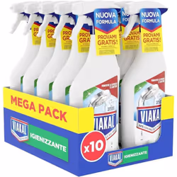 Viakal Igienizzante non solo rimuove il calcare, i residui di sapone e le macchie d’acqua, ma previene anche il riformarsi de ...