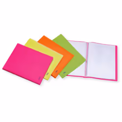 Favorit Neon, Cartella di presentazione, A4, Polipropilene (PP), Fucsia, Verde, Arancione, Giallo, 60 fogli, 30 cm