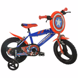 Dino Bikes Captain America, Bicicletta da città, Bambini, Unisex, Pieghevole, Metallo, Blu, Rosso