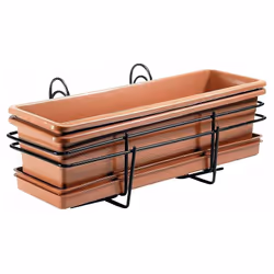Set 2 fioriere 50 cm composto da 2 balconiere + 2 vasi a cassetta + 2 sottovasi