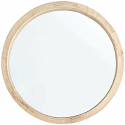 Bizzotto - Specchio tiziano con cornice in legno shabby naturale ø 52 cm da bagno e soggiorno
