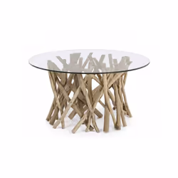 RAMI DI TEAK CON FINTURA NATURALE. VETRO TEMPERATO 10MM. SOLO PER USO INTERNO.