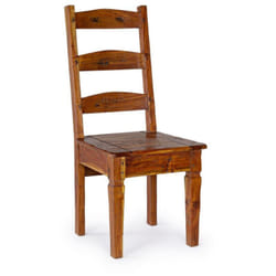 Sedia 'Chateaux' con legno d'acacia indiano massiccio, per arredo interno 45 x 45 x h 105 cm -Marrone / Confezione da 1 pezzo