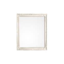 Bizzotto - Specchio mirò con cornice in legno shabby bianco 46 x 56 cm da bagno e soggiorno