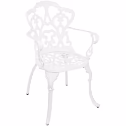 La poltrona in alluminio presso fuso è particolarmente raffinata grazie alle forme morbide e alle decorazioni e si caratteriz ...