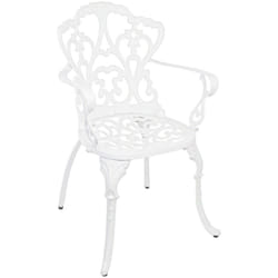 Poltrona Victoria in alluminio da esterno per giardino e veranda h 89 cm -Bianco