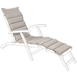 Cuscino per lettino grigio trapuntato 176 x 50 cm giardino ed esterno