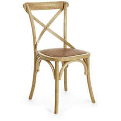 Sedia 'Cross' con struttura in legno di olmo, per arredo interno 50,5 x 52 x h 87 cm -Bianco / Confezione da 1 pezzo