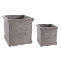 Set 2 PortaVaso Cement Grigio in Argilla Colorata per uso esterno. -Sfera