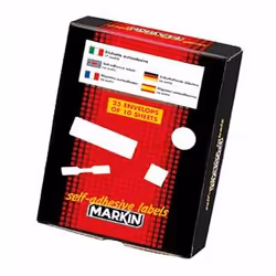 Markin X10024 etichetta autoadesiva Rettangolo con angoli arrotondati Permanente Bianco 600 pz