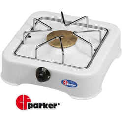 Parker - Fornello a gas 1 fuoco, spartifiamma in ottone cm 23,5x23,5x6