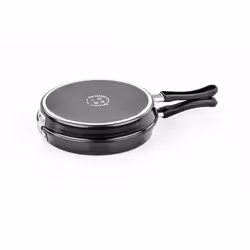 Barazzoni 80215642480, Rotondo, Padella per omelette, Nero, Premium, Alluminio, 1,2 L