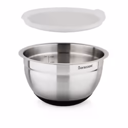 Barazzoni Bowl acciaio silicone Ø20cm, Singolo, Acciaio inox, 3 L, Acciaio inox, 20 cm, 126 mm