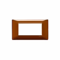 Placca Vimar Plana 4 moduli Reflex tabacco in plastica per supporti 14614 14654.49Placca 4 moduli, tecnopolimero, Reflex taba ...