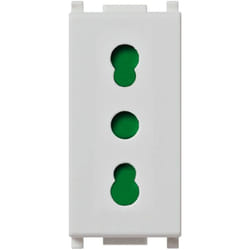 Vimar - 0R14203.SL Plana Silver Presa a muro con protezione sicury, 2P+T 16A P17/11 Silver