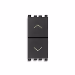 Commutatore 2P 10 AX 250 V~ (6 morsetti), a due tasti, con frecce direzionali e posizione OFF centrale Colore grigio Dimensio ...