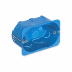 Scatola da incasso 3 moduli (GW 850 °C) per cartongesso, colore azzurro.