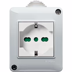 Vimar 0T14802.U Plana Contenitore IP40 con Presa SICURY 2P+T 16 A 250 V~ universale, per eurospine 2P 2,5 A, spine 2P e 2P+T ...