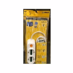 Presa mobile multipla 2P+T 16A 250V 2 uscite SICURY universali (per eurospine 2P 2.5A spine 2P e 2P+T 10A e 16A standard ital ...
