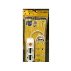 Vimar - multipresa 2 schuko + 4 bipasso + cavo + interruttore colore bianco fp00523.c.b
