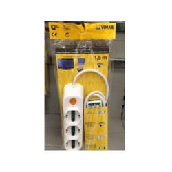 Vimar - multipresa 3 schuko + 6 bipasso +1,5mt cavo + interruttore colore bianco fp00533.c.b