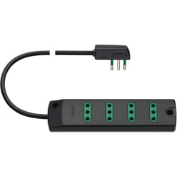 Vimar - Presa Multipla 4 Prese 10a Spina 10a Salvaspazio Con Cavo 1,5mt Nero