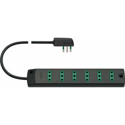 Vimar - FP00402.C Presa mobile multipla con 6 uscite sicury P11 (piccole), cavo 1,5 m e spina piatta 2P+T 10A (piccola) standard italiano tipo SPA11,