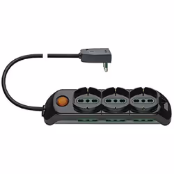 Descrizione Vimar fp00531.x presa mobile multipla 2p+t 16 a 250 v, 3 uscite sicury universale, 6 uscite sicury standard itali ...
