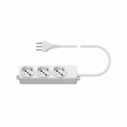 Presa mobile multipla 2P+T 16 A 250 V~, 3 uscite SICURY universale standard italiano tipo P40, cavo da 2 m con 3 conduttori d ...