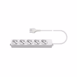 Presa mobile multipla 2P+T 16 A 250 V~, 5 uscite SICURY universale standard italiano tipo P40, cavo da 2 m con 3 conduttori d ...