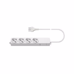 Spine e prese / Prese multiple professionali con cavo / 4 uscite Presa multipla 4 universale+int. bianco Spine e prese / Pres ...