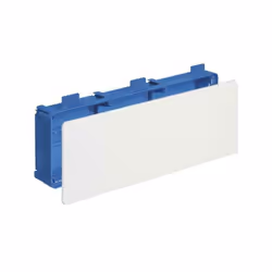 Scatola di derivazione per pareti leggere con coperchio bianco e viti di fissaggio. Dimensioni 490x164x73,5 mm